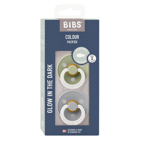 BIBS Pacifier Original COLOUR Latex 2 PK Blush Glow/Woodchuck Glow (Mi ...