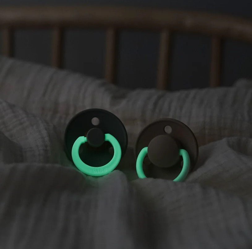 BIBS Pacifier Original COLOUR Latex 2 PK Sand Glow/Iron Glow (Min. of 2 PK, multiples of 2 PK) - MAIGHAN DISTRIBUTION CANADA