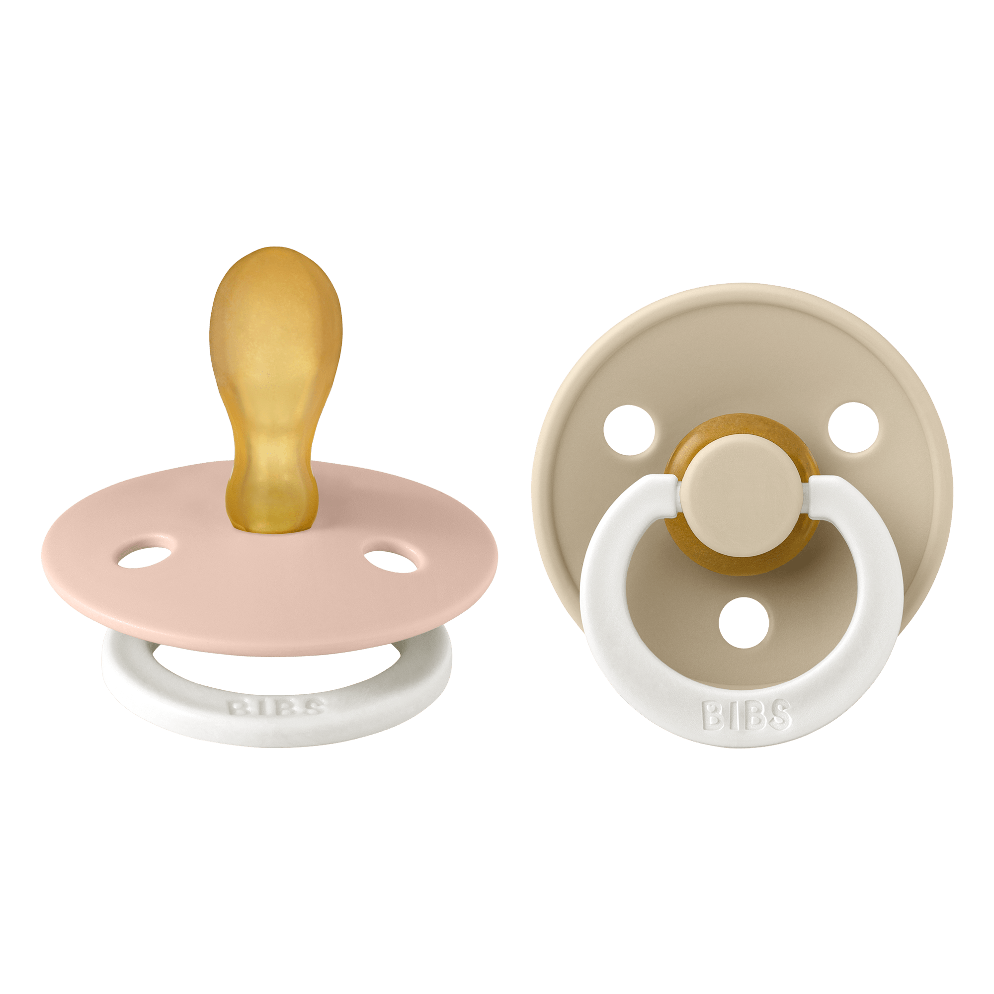 BIBS Pacifier Original COLOUR Latex 2 PK Symmetrical Blush Glow/Vanilla Glow (Min. of 2 PK, multiples of 2 PK) - MAIGHAN DISTRIBUTION CANADA