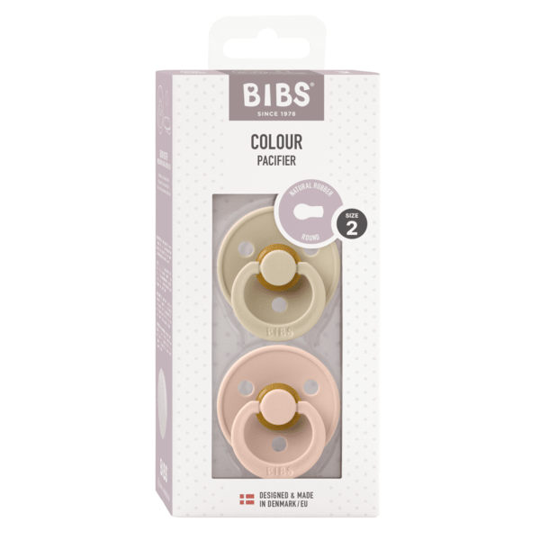 BIBS Pacifier Original COLOUR Latex 2 PK Vanilla/Blush (Min. of 2 PK, multiples of 2 PK) - MAIGHAN DISTRIBUTION CANADA