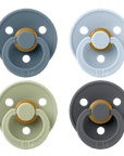 BIBS Pacifier Original COLOUR Latex 4 PK Petrol/Sage/Baby Blue/Iron (Min. of 2 PK, multiples of 2 PK) - MAIGHAN DISTRIBUTION CANADA