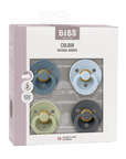 BIBS Pacifier Original COLOUR Latex 4 PK Petrol/Sage/Baby Blue/Iron (Min. of 2 PK, multiples of 2 PK) - MAIGHAN DISTRIBUTION CANADA