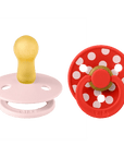 BIBS Pacifier Studio Colour 2 PACK Polka - Blossom/Candy Apple (Min. of 2 PK, multiples of 2 PK) - MAIGHAN DISTRIBUTION CANADA