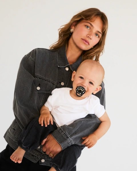 BIBS Pacifier Studio Colour 2 PACK Polka - Ivory/Black (Min. of 2 PK, multiples of 2 PK) - MAIGHAN DISTRIBUTION CANADA