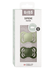 BIBS Pacifier SUPREME Latex 2 PK Sage / Hunter Green (Min. of 2 PK, multiples of 2 PK) - MAIGHAN DISTRIBUTION CANADA