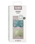 BIBS Pacifier SUPREME Silicone 2 PK Island Sea / Sage (Min. of 2 PK, multiples of 2 PK) - MAIGHAN DISTRIBUTION CANADA