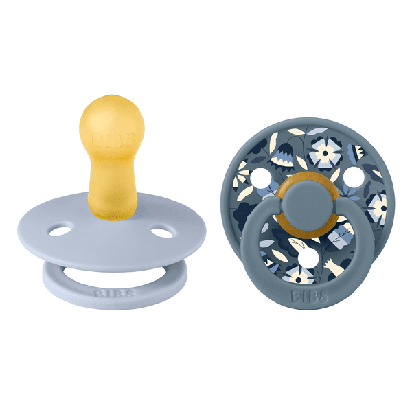 BIBS x Liberty Pacifier Original COLOUR Latex 2 PK Bobo Dusty Blue Mix (Min. of 2 PK, multiples of 2 PK) - MAIGHAN DISTRIBUTION CANADA