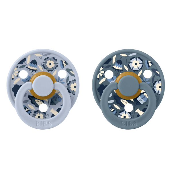 BIBS x Liberty Pacifier Original COLOUR Latex 2 PK Bobo Dusty Blue Mix (Min. of 2 PK, multiples of 2 PK) - MAIGHAN DISTRIBUTION CANADA