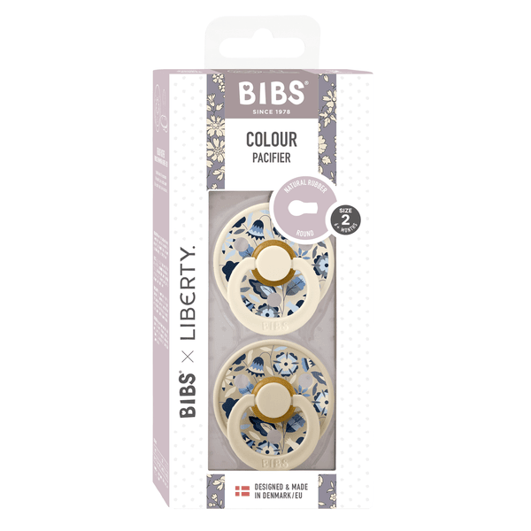 BIBS x Liberty Pacifier Original COLOUR Latex 2 PK Bobo Ivory Mix (Min. of 2 PK, multiples of 2 PK) - MAIGHAN DISTRIBUTION CANADA