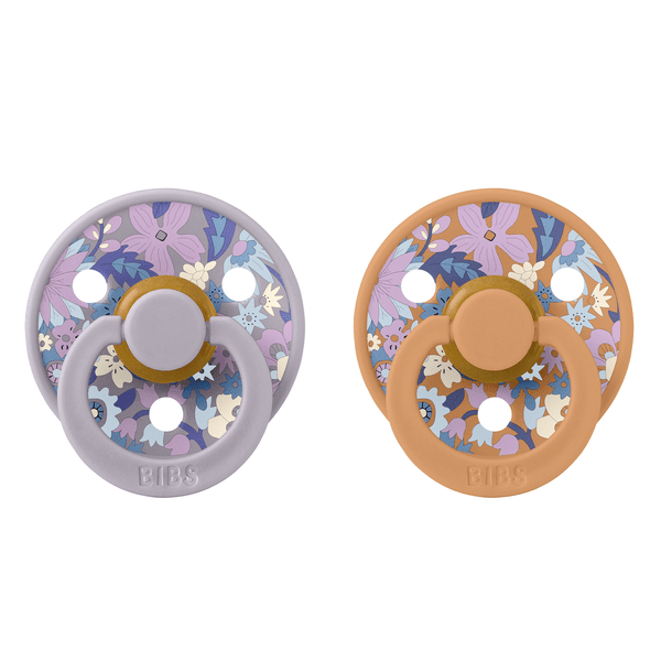 BIBS x Liberty Pacifier Original COLOUR Latex 2 PK June Blossom Pumpkin Mix (Min. of 2 PK, multiples of 2 PK) - MAIGHAN DISTRIBUTION CANADA
