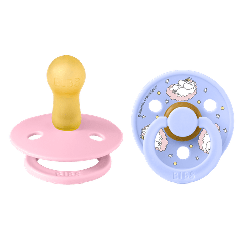 BIBS x Moomin Pacifier Colour 2 pack Dreaming Latex - Baby Pink Mix (Min. of 2 PK, multiples of 2 PK) - MAIGHAN DISTRIBUTION CANADA
