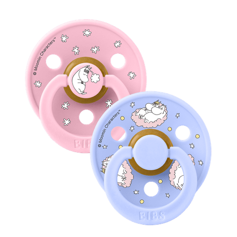 BIBS x Moomin Pacifier Colour 2 pack Dreaming Latex - Baby Pink Mix (Min. of 2 PK, multiples of 2 PK) - MAIGHAN DISTRIBUTION CANADA