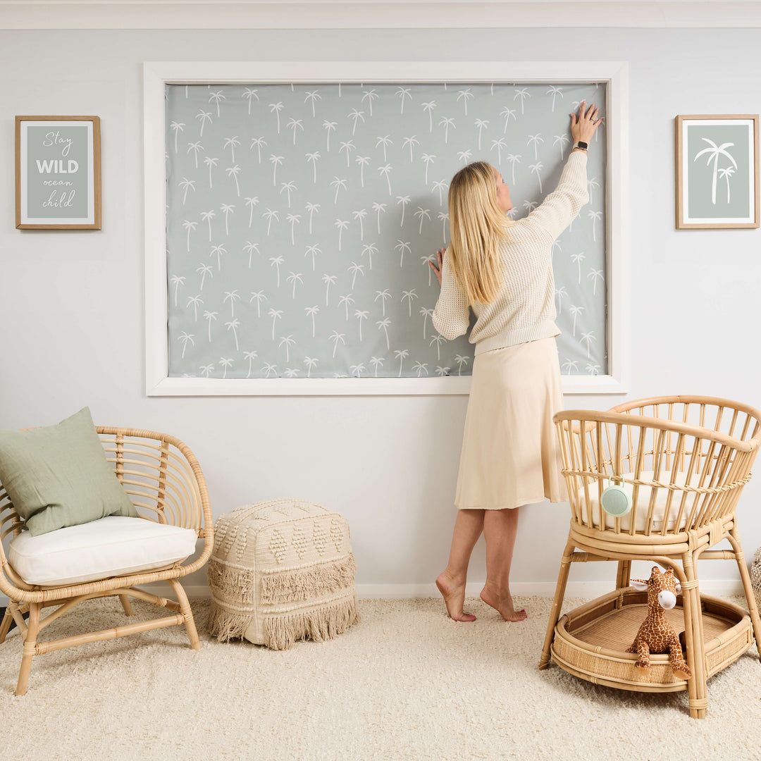 Porta Fox Cut-to-Size Blackout Blind - Boho Palms (Min. of 2 PK, Multiples of 2 PK)