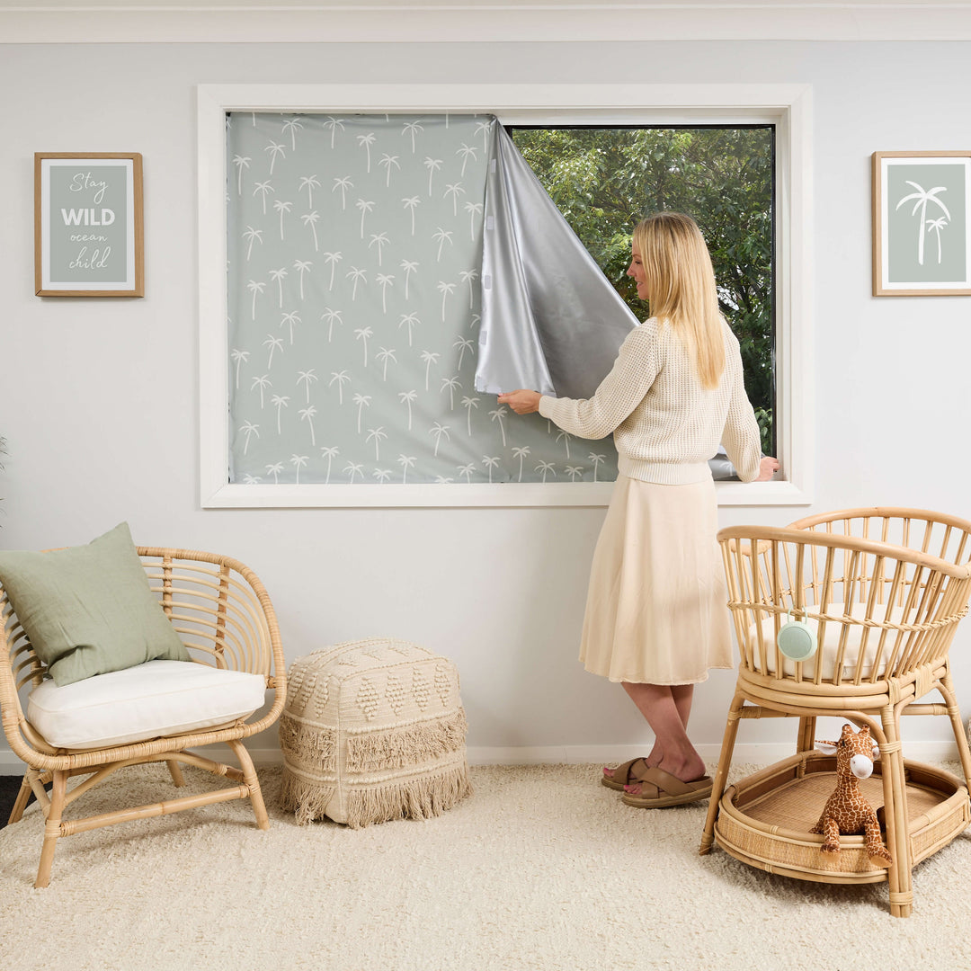 Porta Fox Cut-to-Size Blackout Blind - Boho Palms (Min. of 2 PK, Multiples of 2 PK)