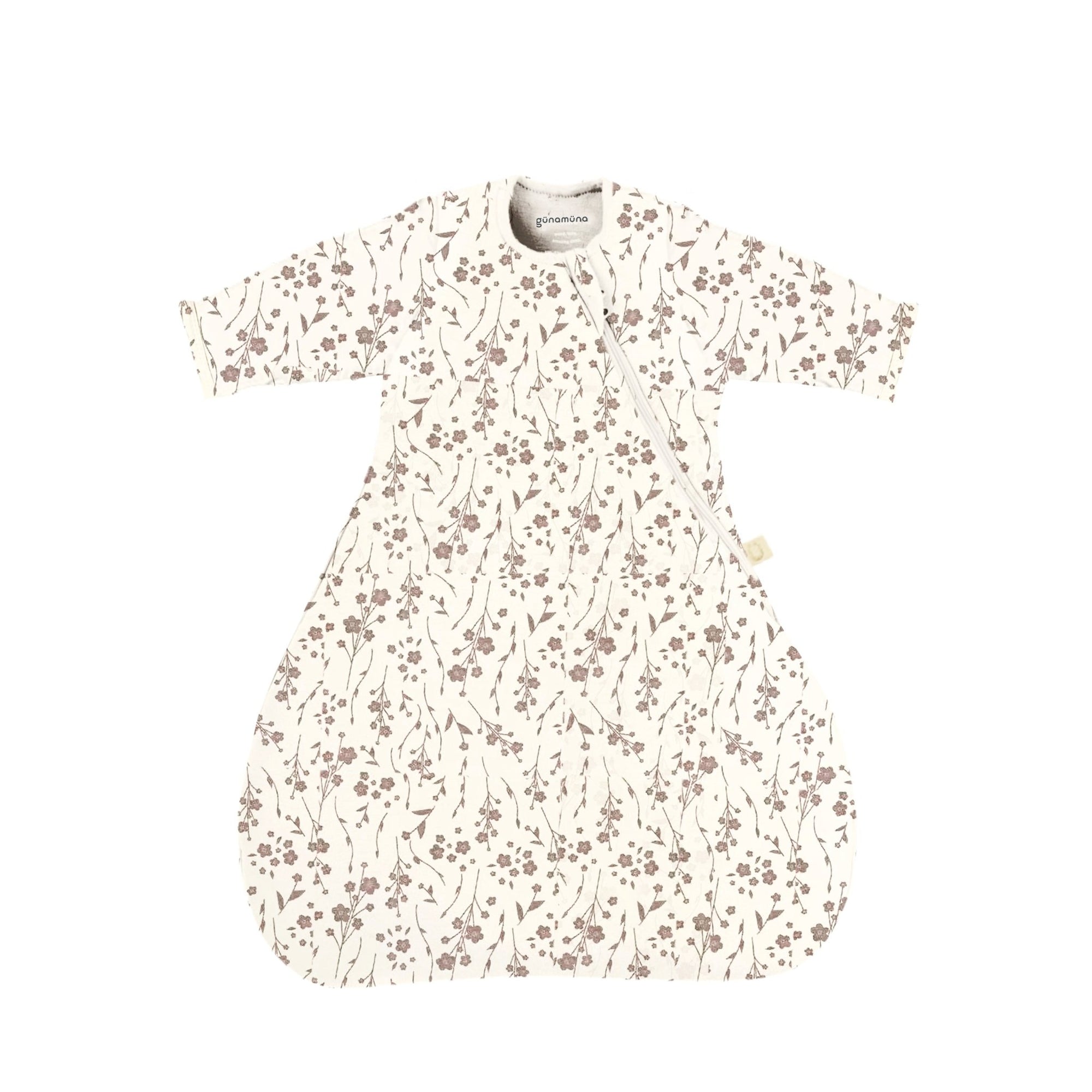 günamüna Long Sleeve Transitional Swaddle Sleep Sack Duvet Bamboo Posies 2.5 TOG (Min. of 2, multiples of 2) - MAIGHAN DISTRIBUTION CANADA