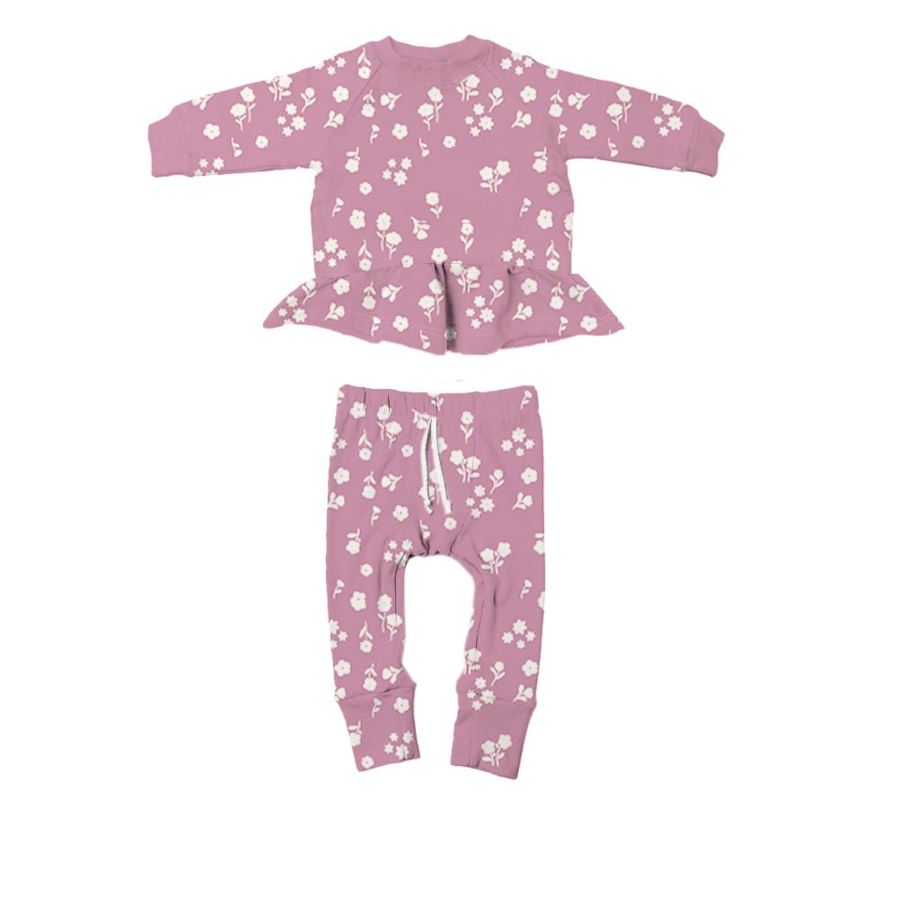günamüna Two Piece Ruffled Sweatsuit Mini Floral (Min. of 2, multiples of 2) - MAIGHAN DISTRIBUTION CANADA
