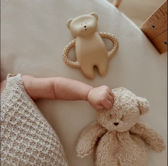 Moonie Bear Natural Rubber Teether - Cappuccino (Min. of 2 PK, multiples of 2 PK) - MAIGHAN DISTRIBUTION CANADA