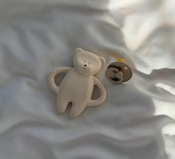 Moonie Bear Natural Rubber Teether - Cappuccino (Min. of 2 PK, multiples of 2 PK) - MAIGHAN DISTRIBUTION CANADA