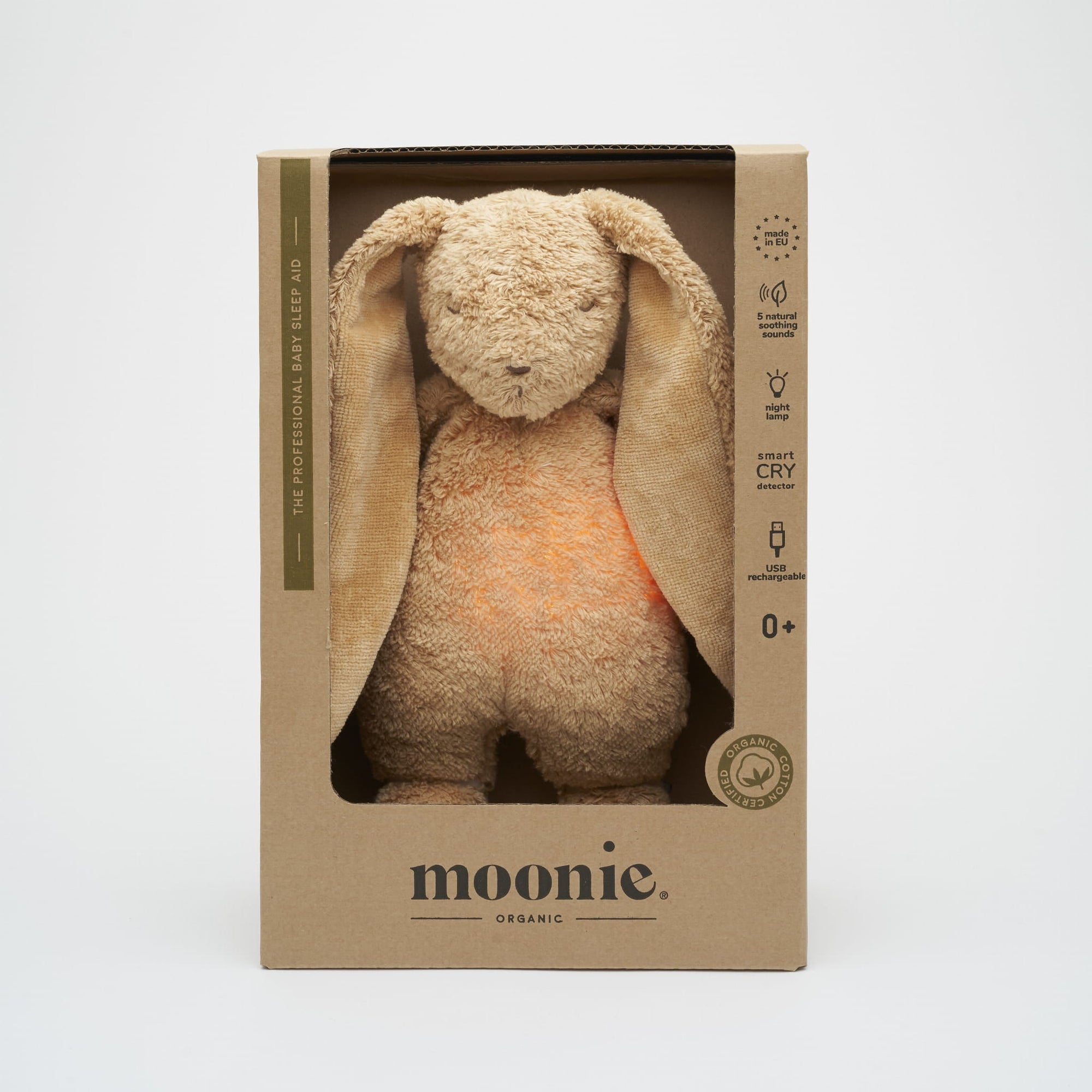 Moonie Organic Humming Bunny With Lamp - Cappuccino (Min. of 2 PK, multiples of 2 PK) - MAIGHAN DISTRIBUTION CANADA