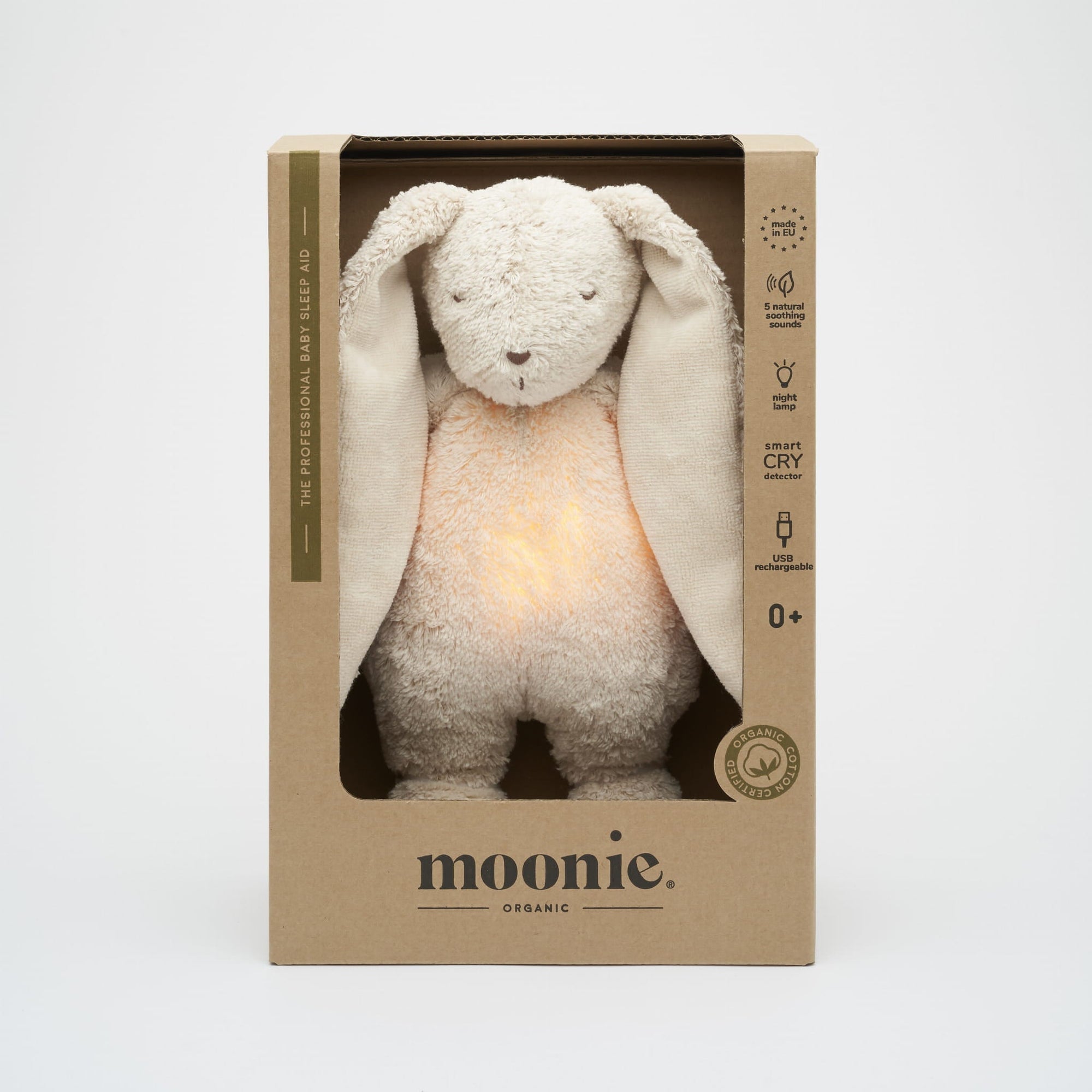 Moonie Organic Humming Bunny With Lamp - Sand (Min. of 2 PK, multiples of 2 PK) - MAIGHAN DISTRIBUTION CANADA