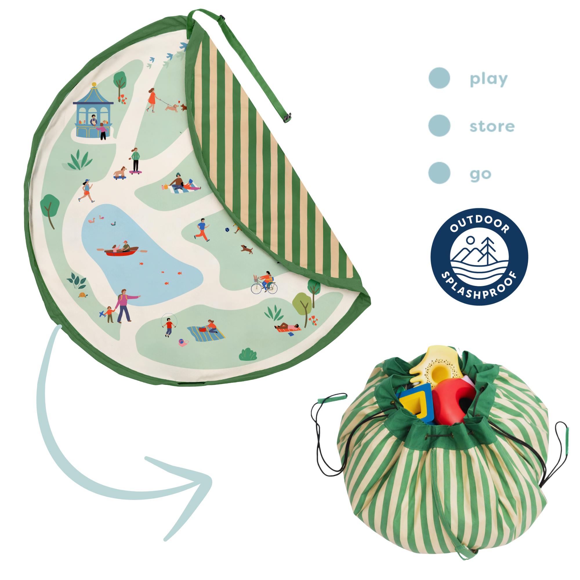 Play&amp;Go noomad Outdoor Playmat &amp; Toy Bag - Parc (Min of 1, multiples of 1)