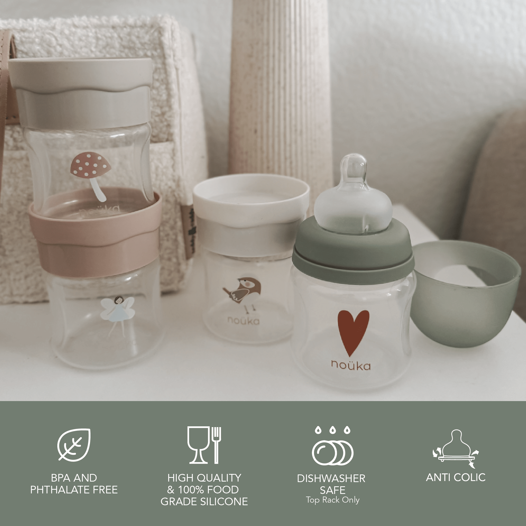 noüka Baby Bottle & Milk Storage Kit - Woodland (Sold in Case of 2, Qty of 1=2 products) - MAIGHAN DISTRIBUTION CANADA