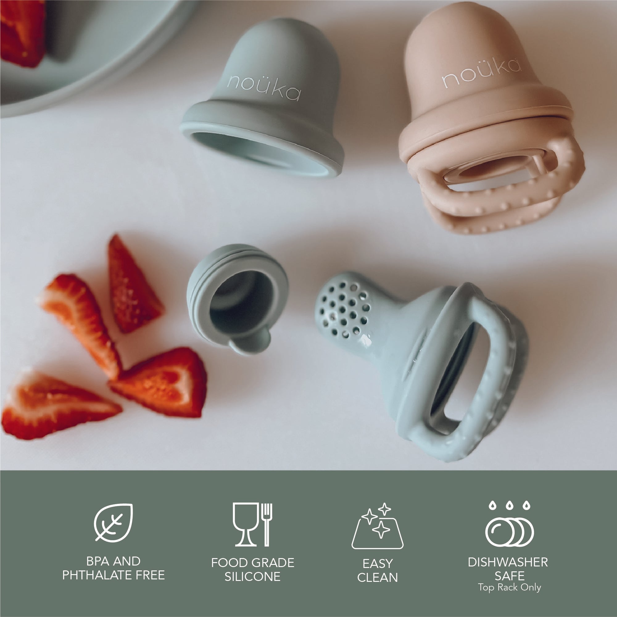 noüka Baby Food Feeder Soft Blush (Min. of 2 PK, Multiples of 2 PK) - MAIGHAN DISTRIBUTION CANADA