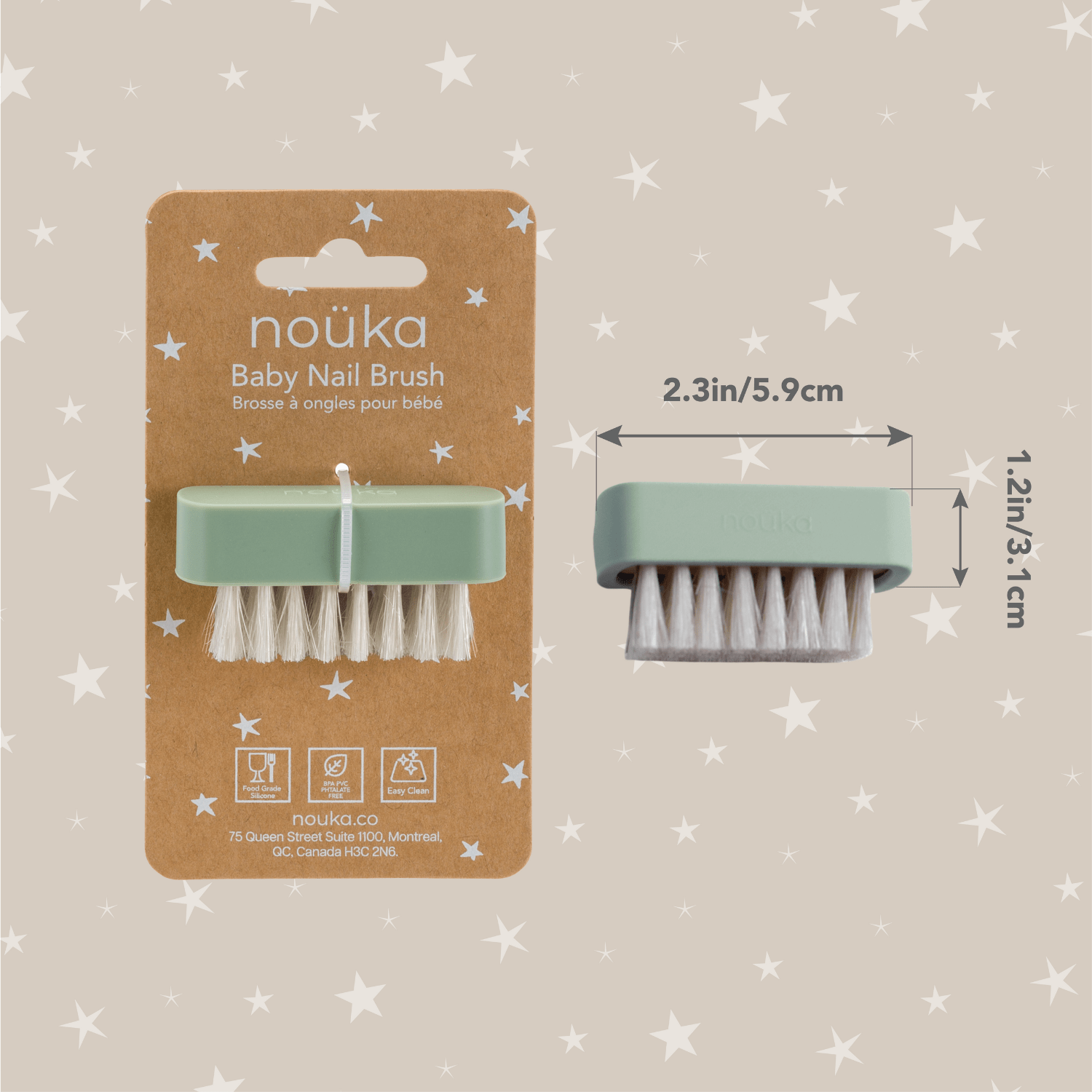 noüka Baby Nail Brush Shifting Sand (Min. of 2 PK, Multiples of 2 PK) - MAIGHAN DISTRIBUTION CANADA