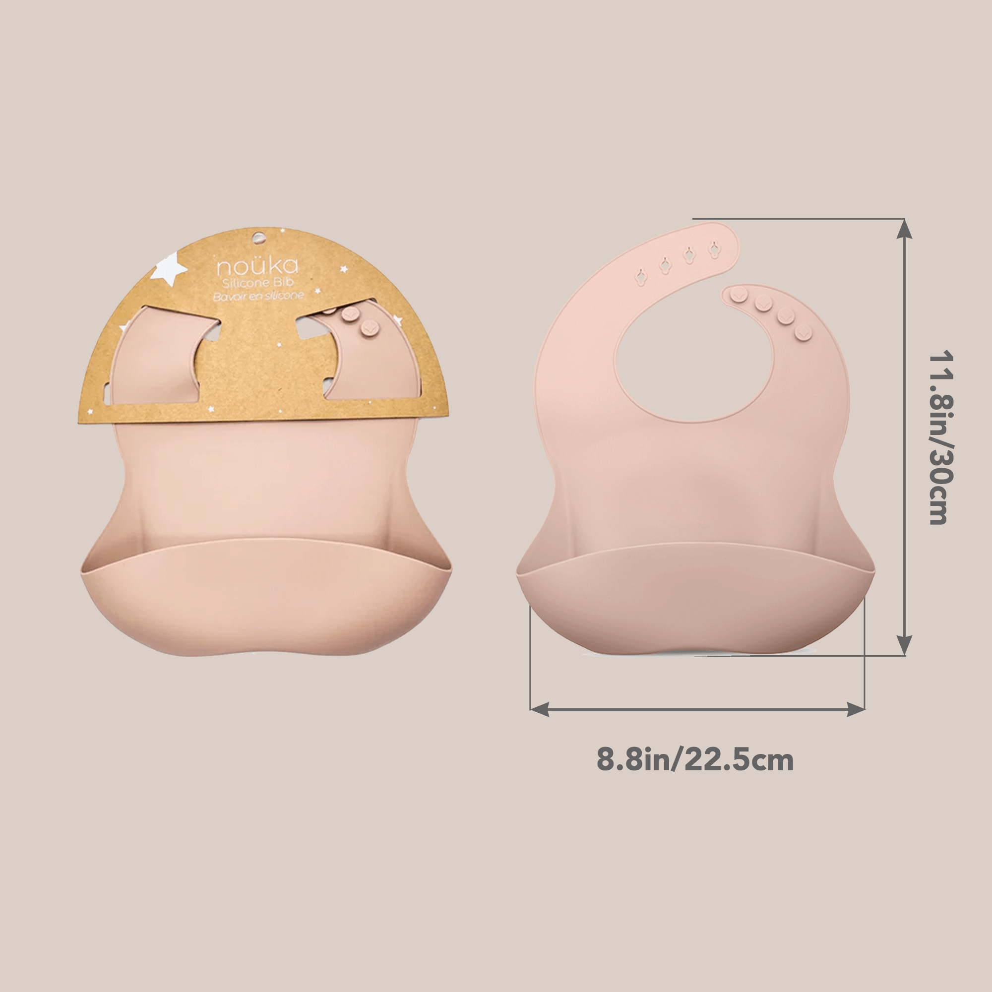 noüka Bib - Soft Blush (Min. of 2 PK, Multiples of 2 PK) - MAIGHAN DISTRIBUTION CANADA