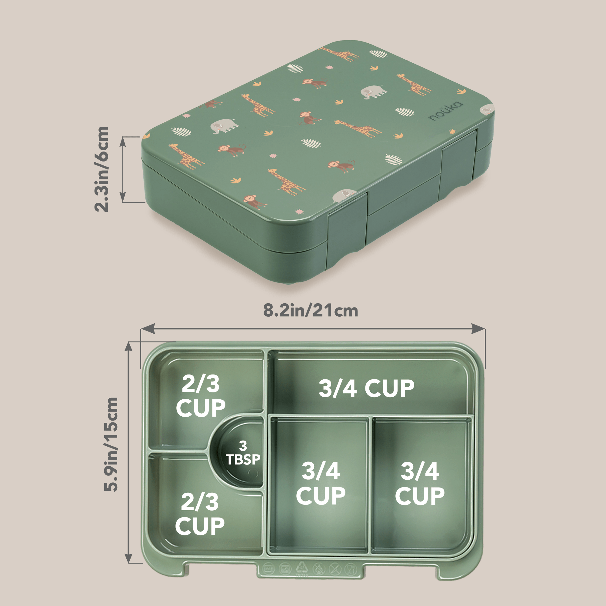 noüka Design Bento Chill Lunch Box - Sloth Jungle (Min. of 2 PK, Multiples of 2 PK) - MAIGHAN DISTRIBUTION CANADA