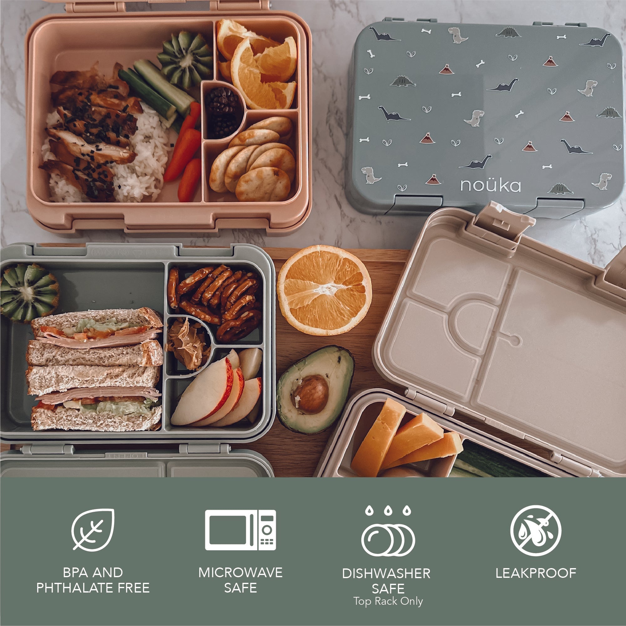 noüka Design Bento Lunch Box - Space Travel (Min. of 2 PK, Multiples of 2 PK) - MAIGHAN DISTRIBUTION CANADA