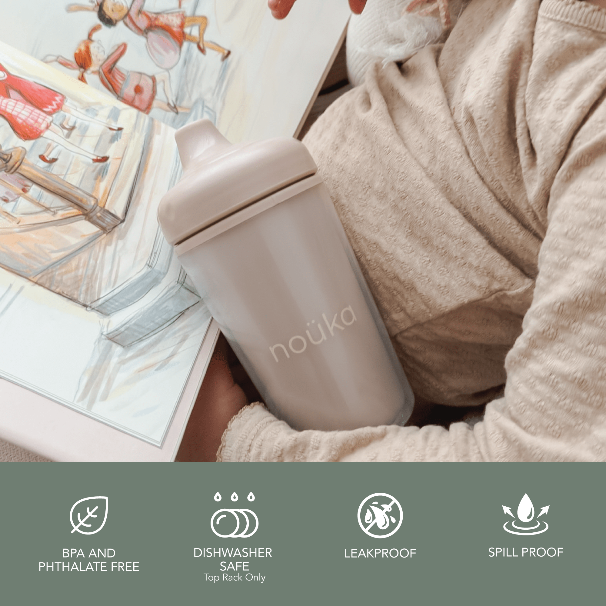 noüka Insulated Sippy Cup 9 Oz - Wave (Min. of 2 PK, Multiples of 2 PK) - MAIGHAN DISTRIBUTION CANADA