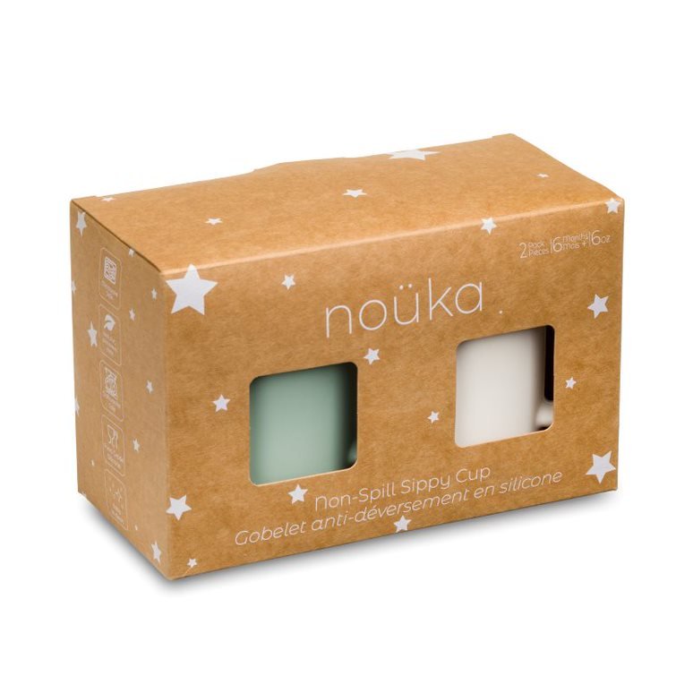 noüka Non - Spill Sippy Cup 2 Pack - Soft Blush/Shifting Sand (Min. of 2 PK, Multiples of 2 PK) - MAIGHAN DISTRIBUTION CANADA