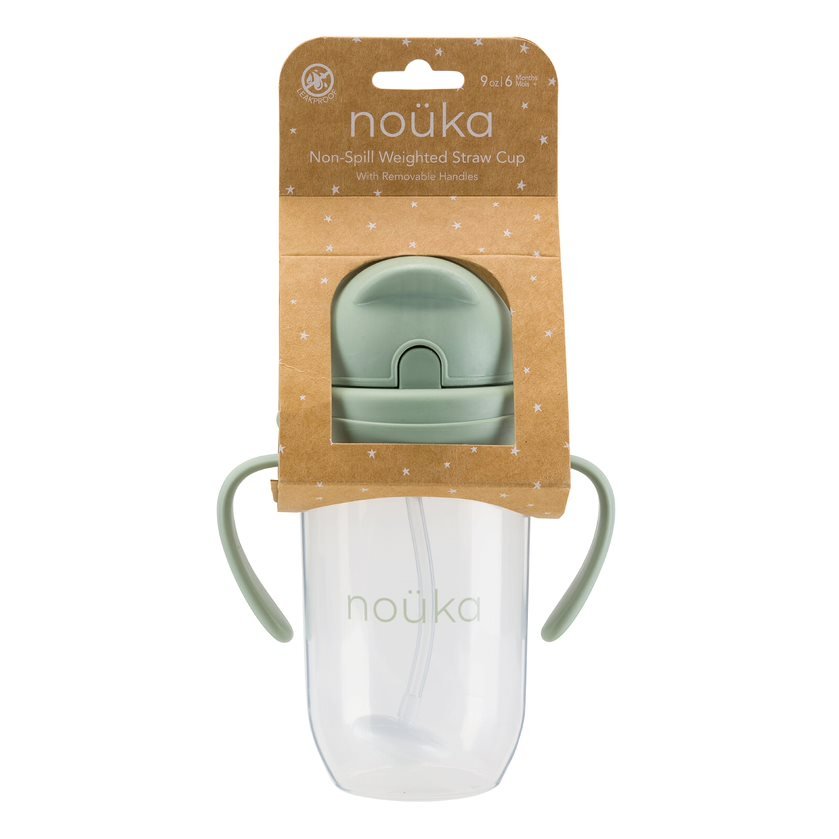 noüka Non - Spill Weighted Straw Cup 9 oz - Moss (Sold in Case of 2, Qty of 1=2 products) - MAIGHAN DISTRIBUTION CANADA
