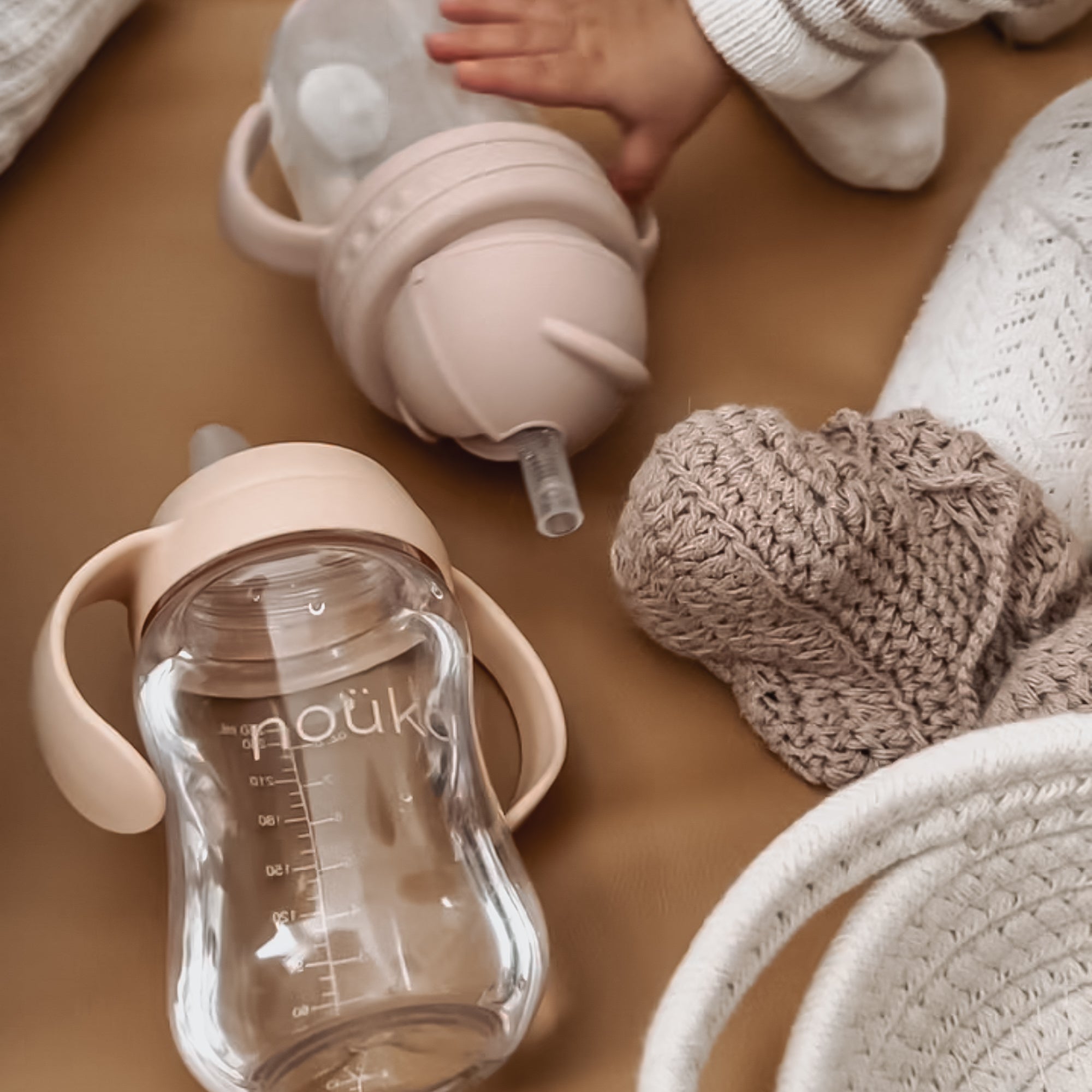 noüka Non - Spill Weighted Straw Cup 9 oz - Soft Blush (Sold in Case of 2, Qty of 1=2 products) - MAIGHAN DISTRIBUTION CANADA