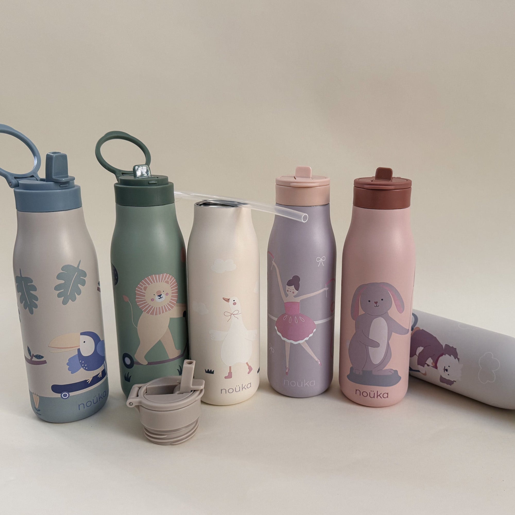 noüka Stainless Steel Drinking Bottle 16 Oz Daisy Collection - Pip - The Rabbit (Min. of 2 PK, Multiples of 2 PK) - MAIGHAN DISTRIBUTION CANADA