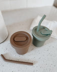 noüka Straw Cup 6 OZ 2 Pack - Butter/Leaf (Min. of 2 PK, Multiples of 2 PK) - MAIGHAN DISTRIBUTION CANADA