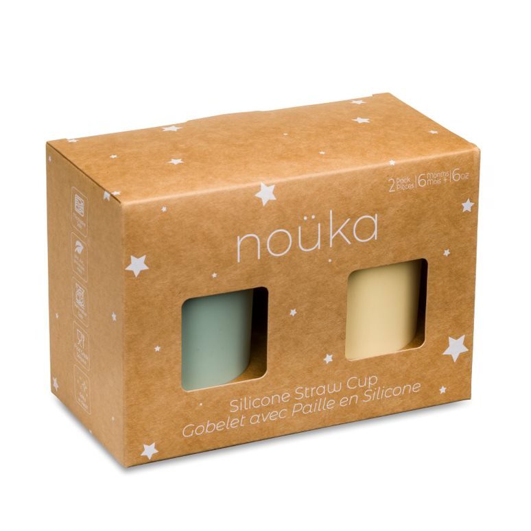 noüka Straw Cup 6 OZ 2 Pack - Butter/Leaf (Min. of 2 PK, Multiples of 2 PK) - MAIGHAN DISTRIBUTION CANADA