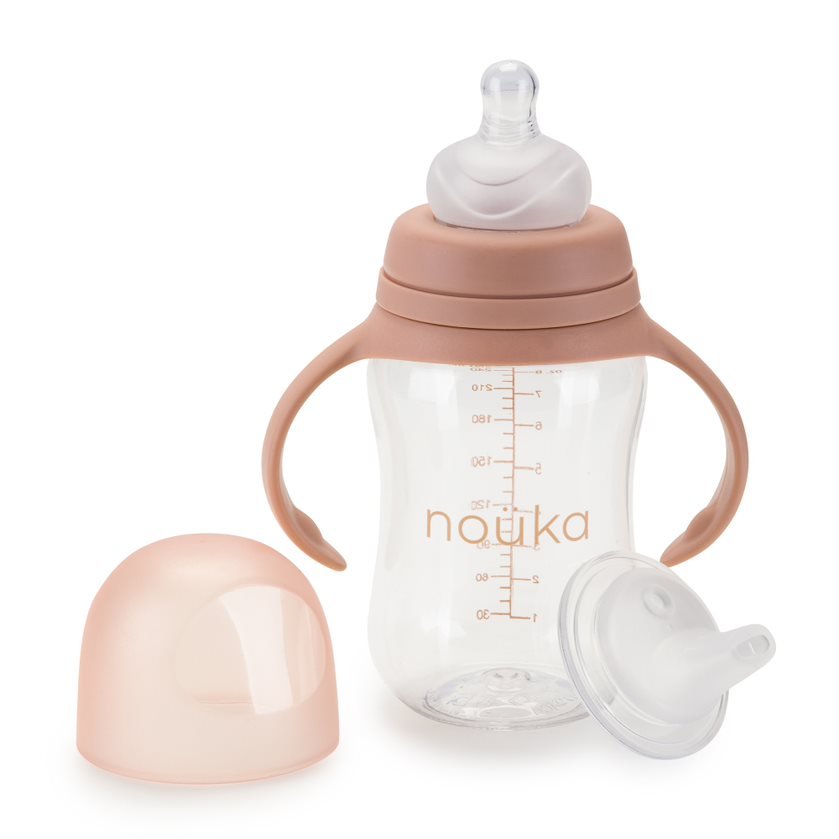 noüka Transitional Baby Bottle/Sippy Cup - Soft Blush (Min. of 2 PK, Multiples of 2 PK) - MAIGHAN DISTRIBUTION CANADA