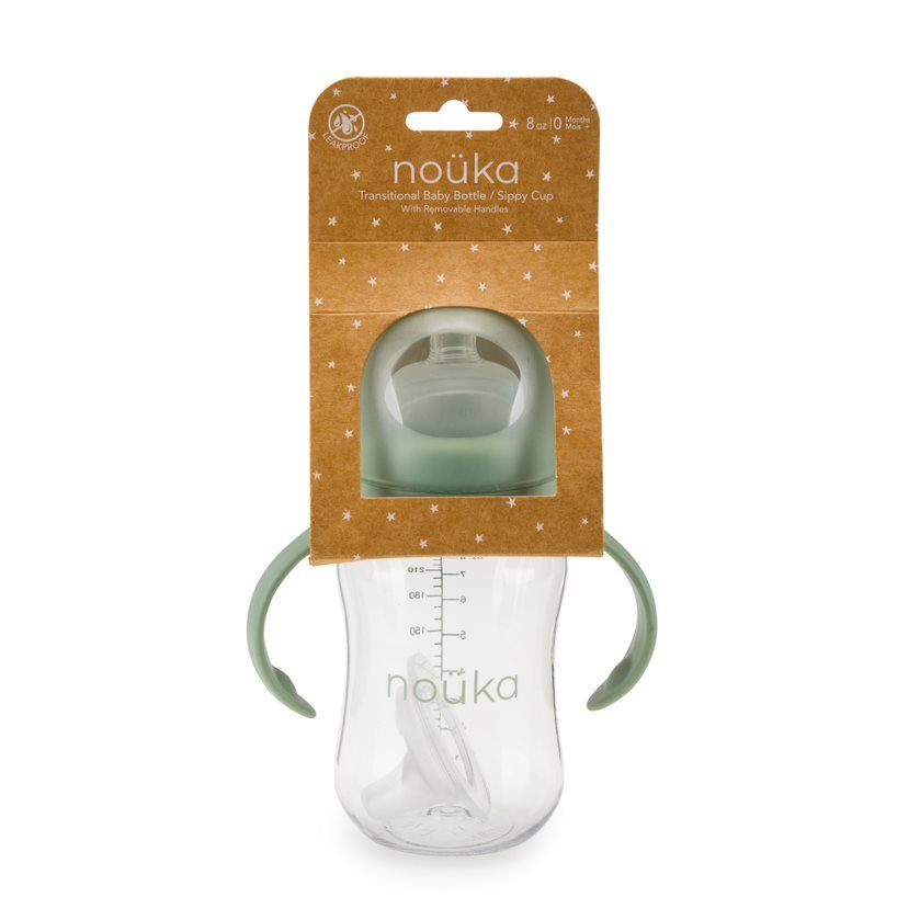 noüka Transitional Baby Bottle/Sippy Cup - Soft Sand (Min. of 2 PK, Multiples of 2 PK) - MAIGHAN DISTRIBUTION CANADA