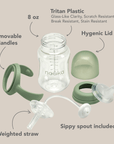 noüka Transitional Sippy/Weighted Straw Cup 8Oz - Moss (Sold in Case of 2, Qty of 1=2 products) - MAIGHAN DISTRIBUTION CANADA