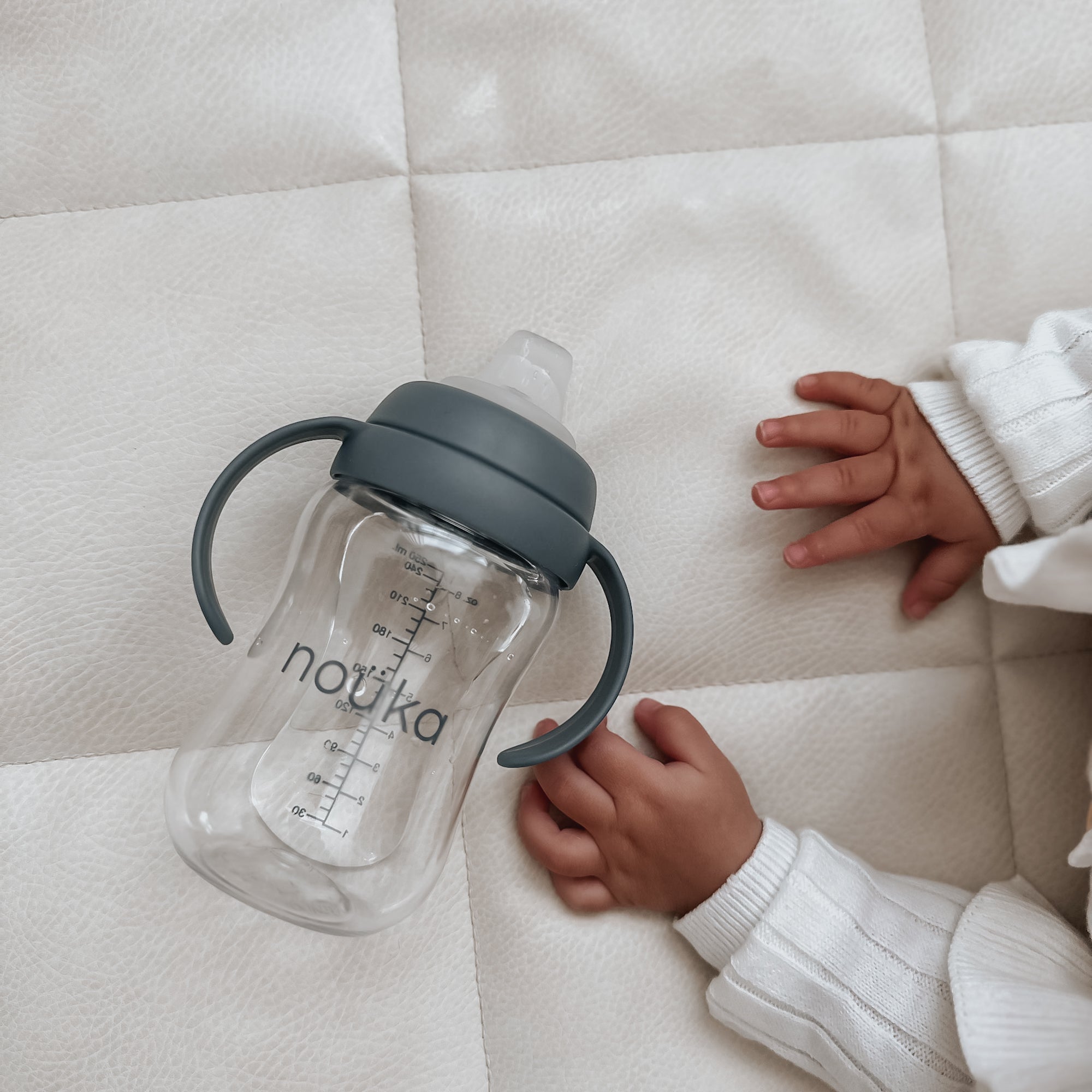 noüka Transitional Sippy/Weighted Straw Cup 8Oz - Soft Sand (Sold in Case of 2, Qty of 1=2 products) - MAIGHAN DISTRIBUTION CANADA