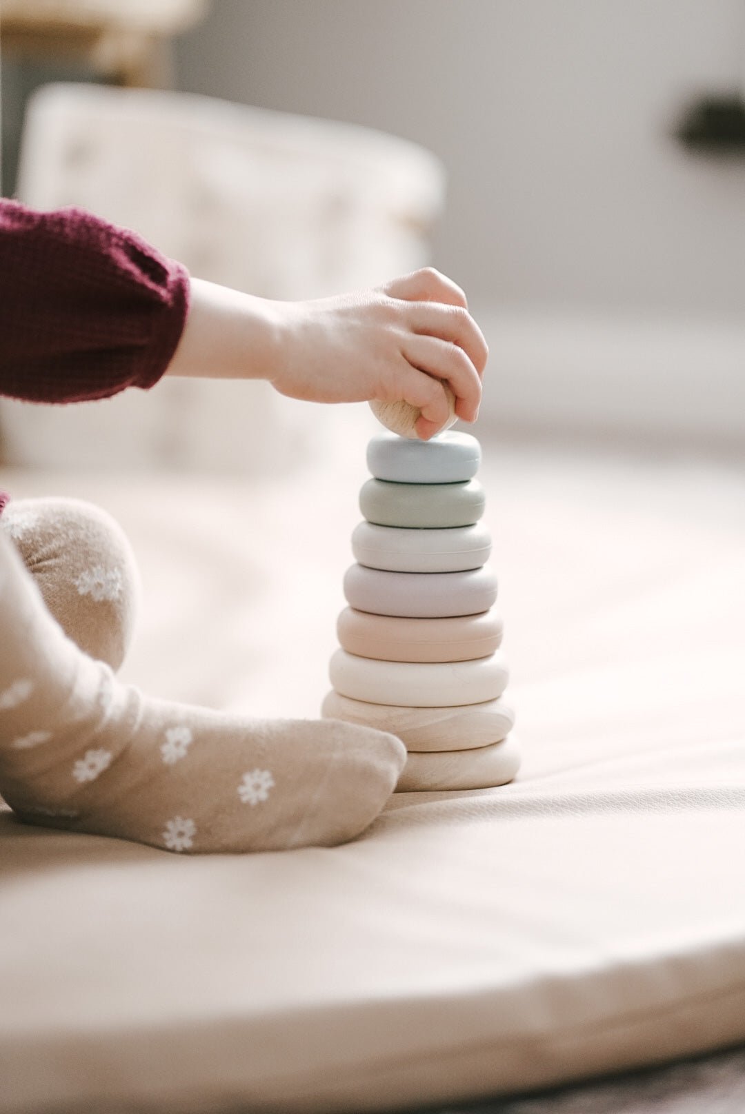 noüka Wood and Silicone Stacker - Sand Tower (Min. Of 2 PK, Multiples of 2 PK) - MAIGHAN DISTRIBUTION CANADA