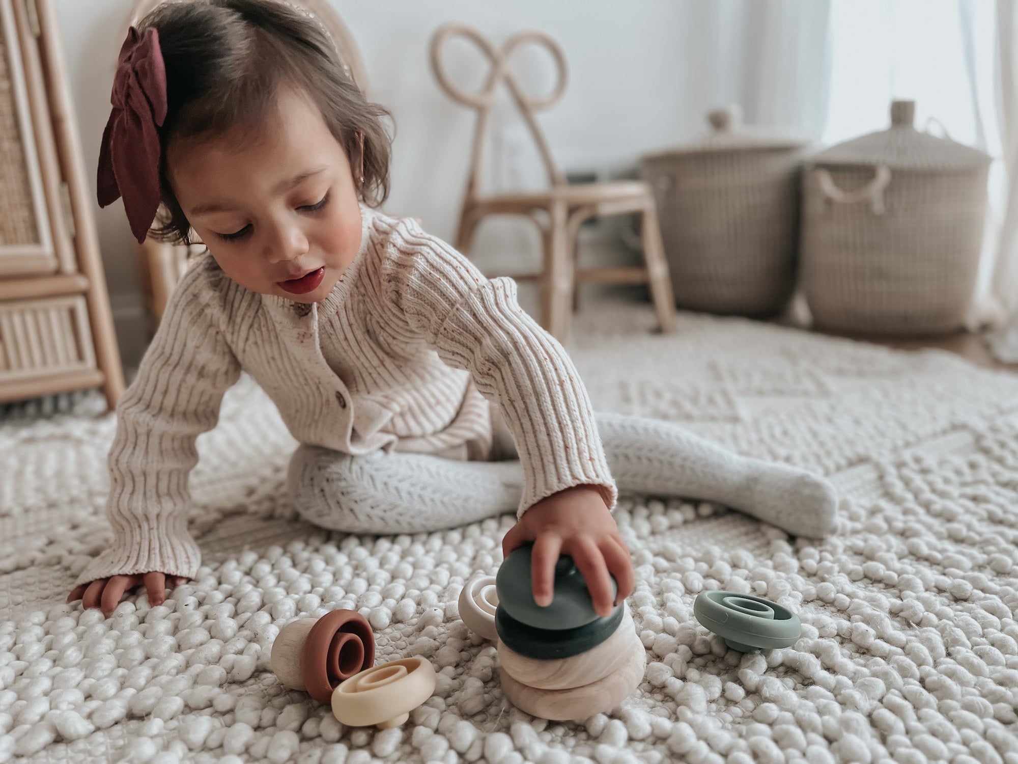 noüka Wood and Silicone Stacker - Storm Tower (Min. Of 2 PK, Multiples of 2 PK) - MAIGHAN DISTRIBUTION CANADA