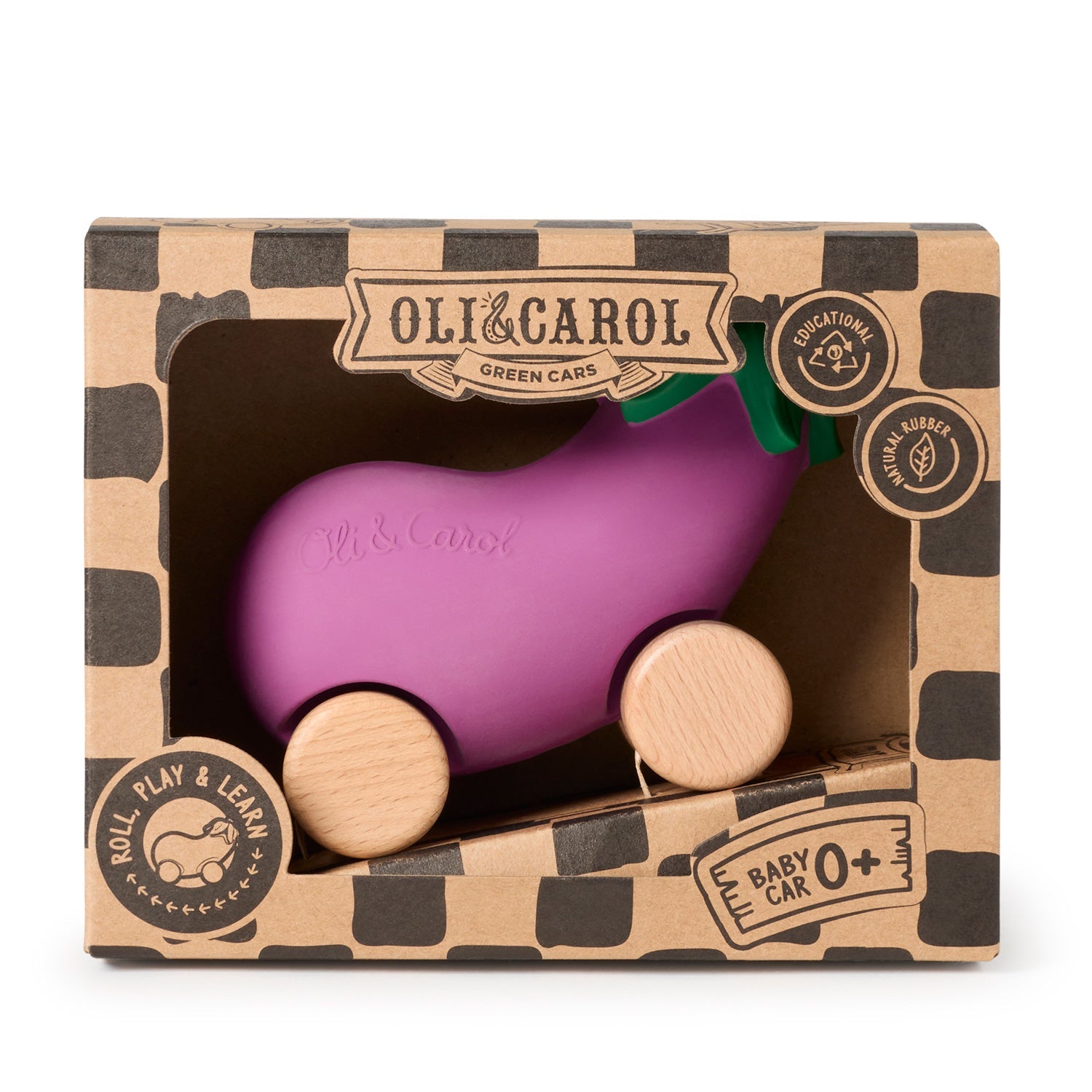 Oli & Carol Emma The Eggplant Baby Car Toy (Min. of 2 PK, multiples of 2 PK) - MAIGHAN DISTRIBUTION CANADA