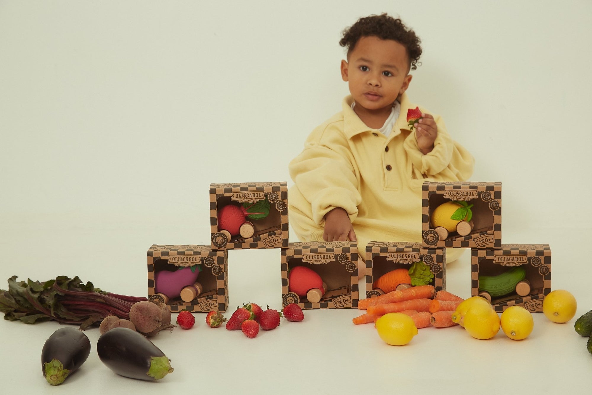 Oli &amp; Carol Emma The Eggplant Baby Car Toy (Min. of 2 PK, multiples of 2 PK) - MAIGHAN DISTRIBUTION CANADA