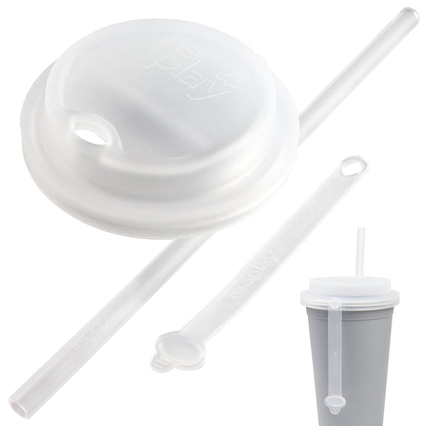 Re-Play 24 oz Tumbler Lid,  and Straw (Min. of 2 PK, Multiples of 2 PK)