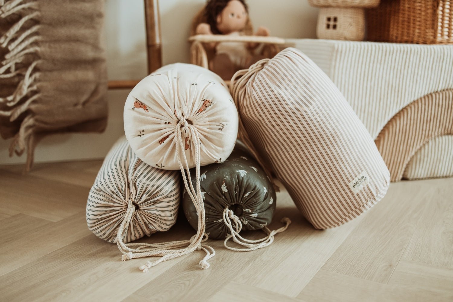 Play&amp;Go Stripes Blue noomad Organic Babymat (Min of 1, multiples of 1) - MAIGHAN DISTRIBUTION CANADA