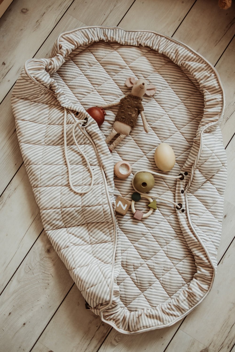 Play&amp;Go Stripes Blue noomad Organic Babymat (Min of 1, multiples of 1) - MAIGHAN DISTRIBUTION CANADA