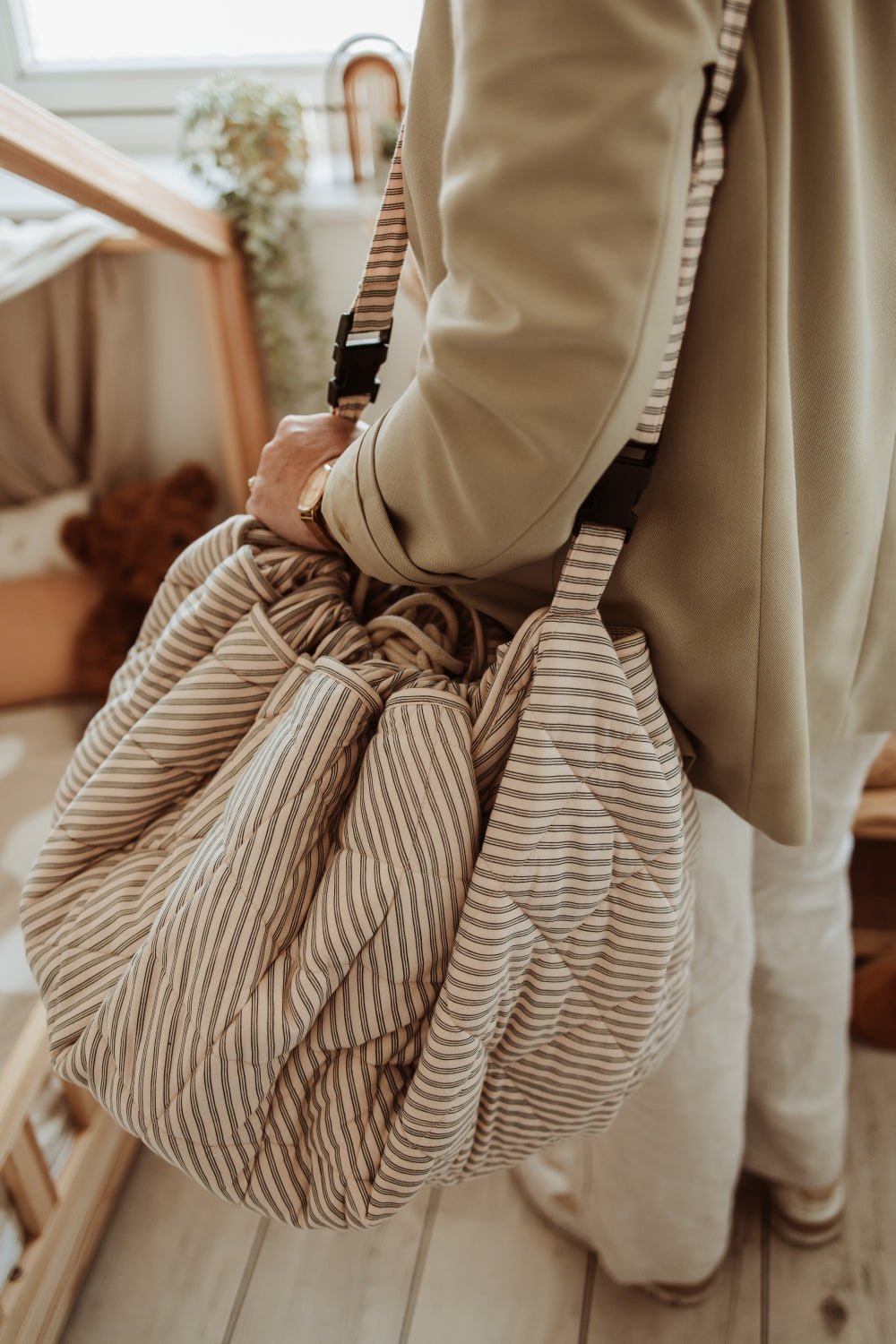 Play&amp;Go Stripes Blue noomad Organic Babymat (Min of 1, multiples of 1) - MAIGHAN DISTRIBUTION CANADA